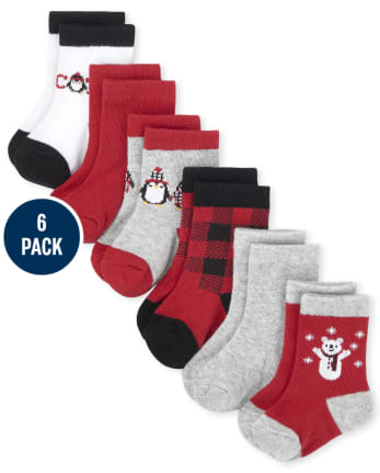 Lot de 6 chaussettes mi-longues à carreaux Buffalo pour bébé garçon