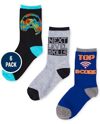 Boys Video Game Crew Socks 6-Pack