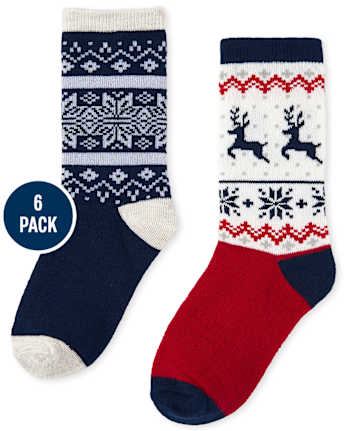 Boys Buffalo Plaid Crew Socks 6-Pack