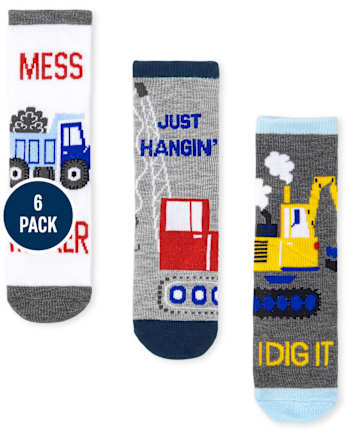 Baby And Toddler Boys Truck Crew Socks 6-Pack