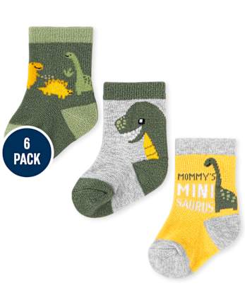 Baby Boys Dino Midi Socks 6-Pack