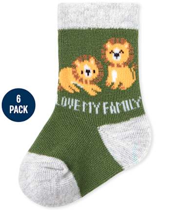 Calcetines midi Safari para bebé niño, paquete de 6