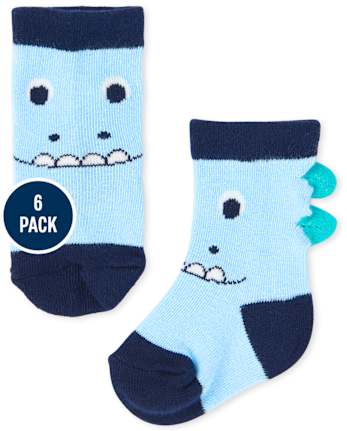 Baby Boys Dino Midi Socks 6-Pack