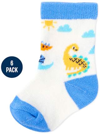 Baby Boys Dino Midi Socks 6-Pack