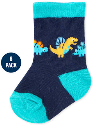 Baby Boys Dino Midi Socks 6-Pack