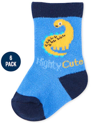 Baby Boys Dino Midi Socks 6-Pack