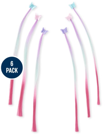 Paquete de 6 pinzas para el cabello sintéticas con mariposas para niñas