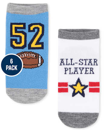 Toddler Boys Sport Ankle Socks 6-Pack