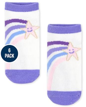 Toddler Girls Star Ankle Socks 6-Pack