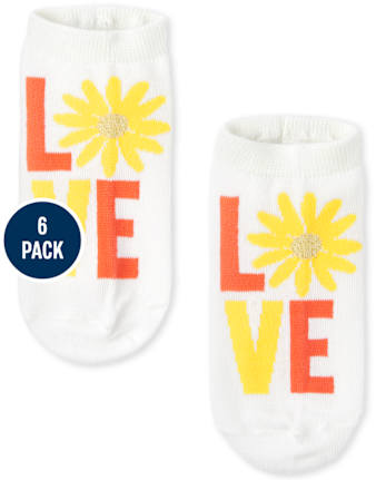 Calcetines tobilleros Love para niñas, paquete de 6