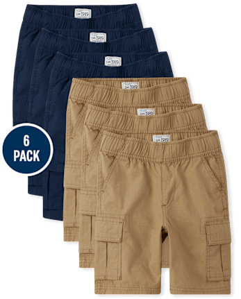 Boys Pull On Cargo Shorts 6-Pack