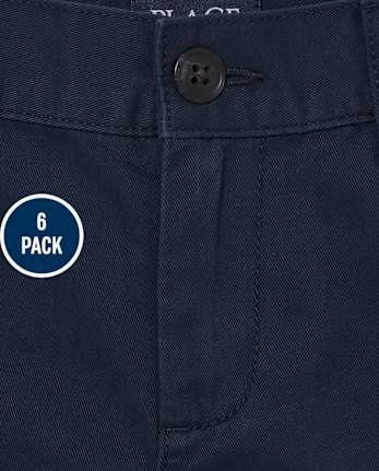 Boys Uniform Stretch Chino Shorts 6-Pack