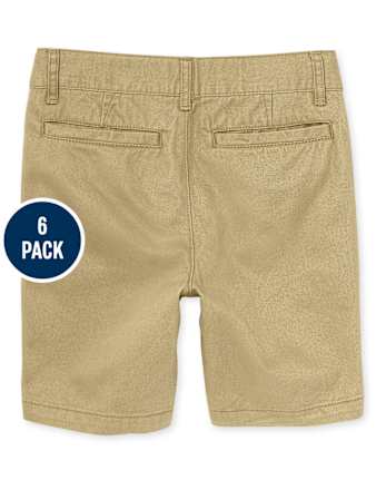 Boys Uniform Stretch Chino Shorts 6-Pack