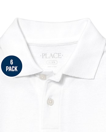 Polo de piqué de uniforme para niños, paquete de 6