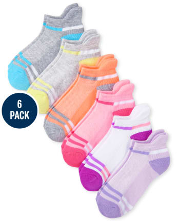 Paquete de 6 calcetines acolchados para niñas | Children's Place - CLR