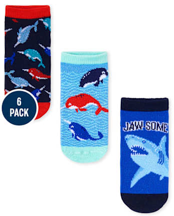 Paquete de 6 calcetines tobilleros para niños pequeños