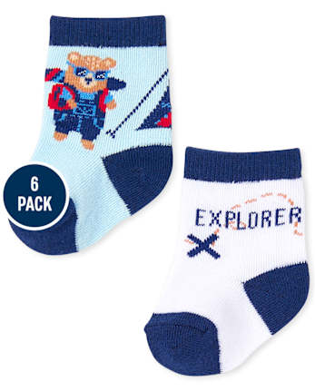 Calcetines midi Camp para bebé niño, paquete de 6