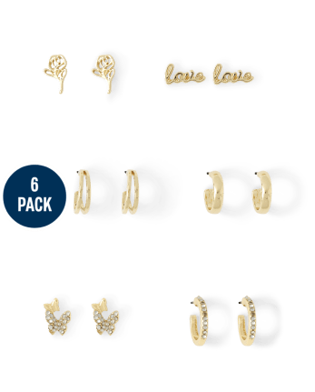 Girls Hoop Earrings 6-Pack