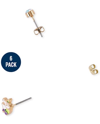 Paquete de 6 aretes de arcoíris para niñas