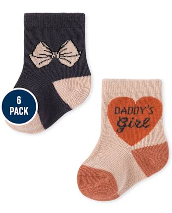 Baby Girls Leopard Midi Socks 6-Pack