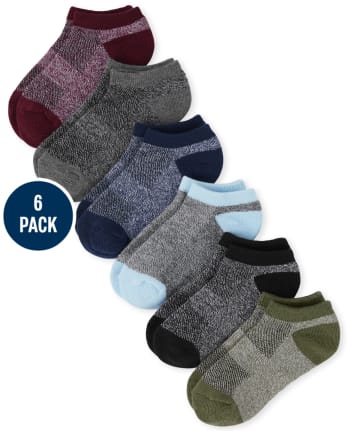 Boys Cushioned Ankle Socks 6-Pack