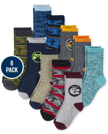 Boys Camo Crew Socks 10-Pack