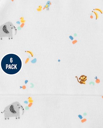 Baby Boys Animal Knotted Hat And Mittens 6-Piece Set