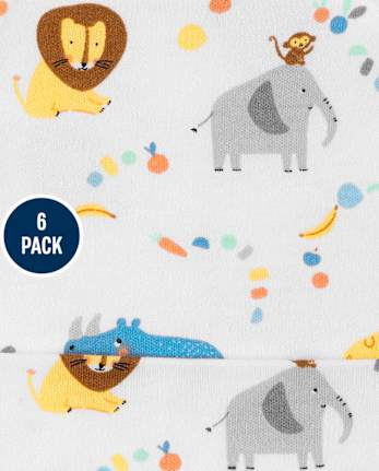 Baby Boys Animal Knotted Hat And Mittens 6-Piece Set