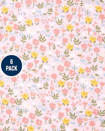 Baby Girls Floral Bib And Burp Cloth 6-Piece Set