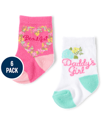 Baby Girls Floral Midi Socks 6-Pack
