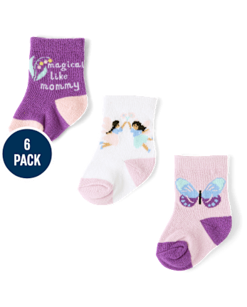 Baby Girls Fairy Midi Socks 6-Pack
