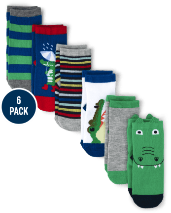 Baby And Toddler Boys Gator Midi Socks 6-Pack