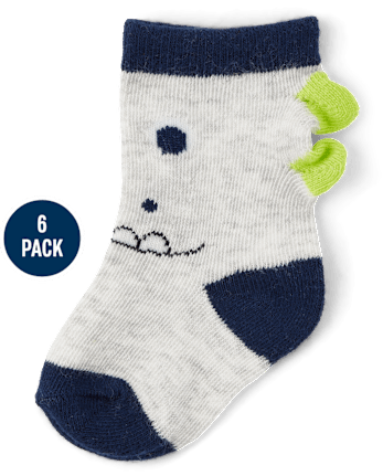 Baby Boys Dino Midi Socks 6-Pack