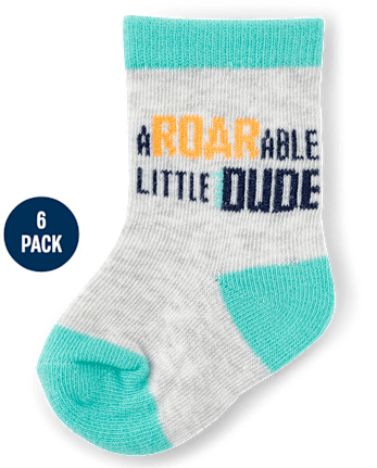 Baby Boys Dino Midi Socks 6-Pack