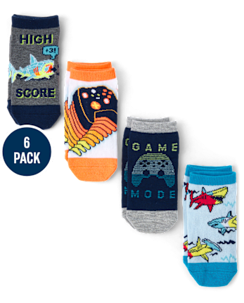 Boys Gamer Ankle Socks 6-Pack