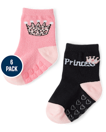 Calcetines midi de leopardo para bebé niña, paquete de 6