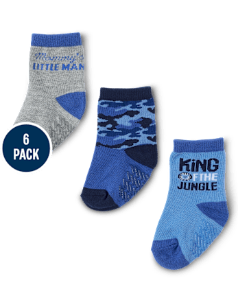 Calcetines midi de camuflaje para bebé niño, paquete de 6