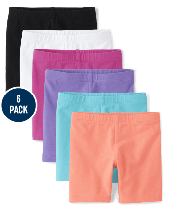Paquete de 6 pantalones cortos de ciclismo para niñas pequeñas