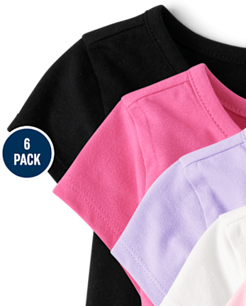Lot de 6 t-shirts asymétriques pour petites filles
