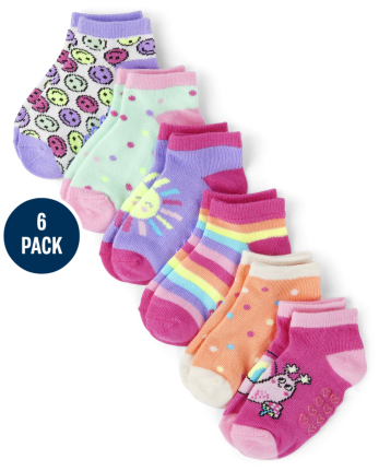 Baby And Toddler Girls Sun Ankle Socks 6-Pack