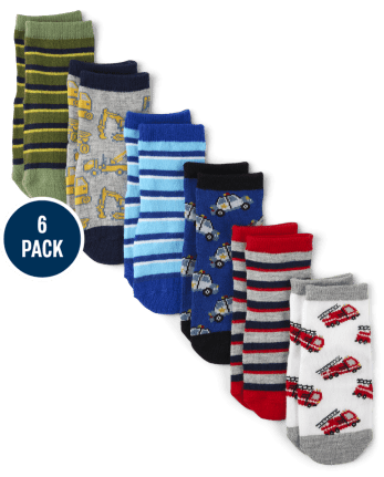 Baby And Toddler Boys Striped Midi Socks 6-Pack