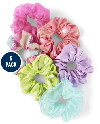 Girls Shimmer Scrunchie 6-Pack