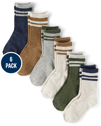 Lot de 6 paires de chaussettes à rayures pour garçons