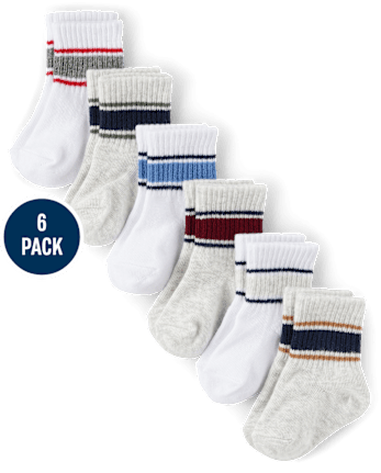 Baby Boys Striped Midi Socks 6-Pack