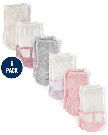 Baby Girls Shoe Midi Socks 6-Pack