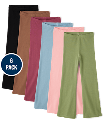 Girls Flare Leggings 6-Pack