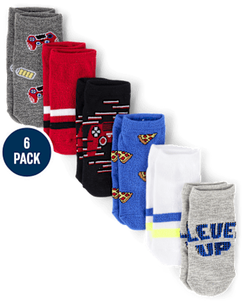 Boys Gamer Ankle Socks 6-Pack
