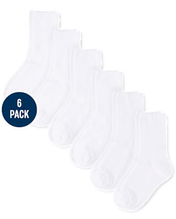 Boys Crew Socks 6-Pack