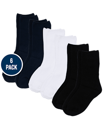 Boys Crew Socks 6-Pack