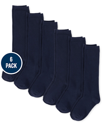 Girls Knee Socks 6-Pack